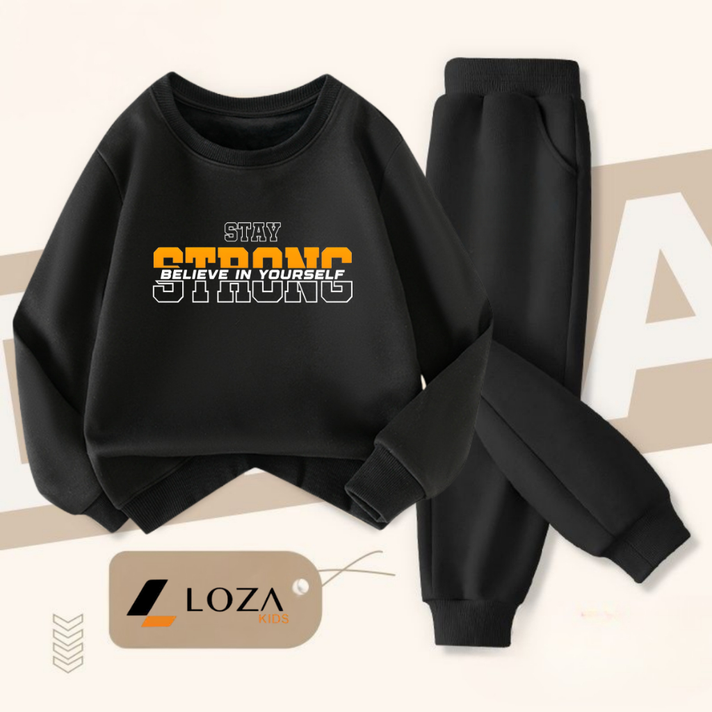 Bộ nỉ bé trai in chữ STRONG - Loza Kids BI539_thumbnail_3