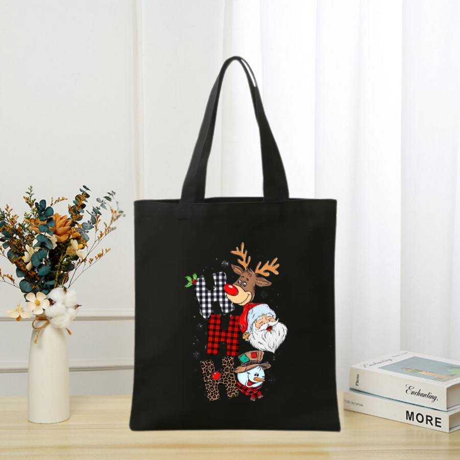 Túi vải canvas hình ông già Noel và người tuyết, có khoá kéo và ngăn phụ - 𝐖𝐞 𝐓𝐞𝐞 TOTE06_thumbnail_19