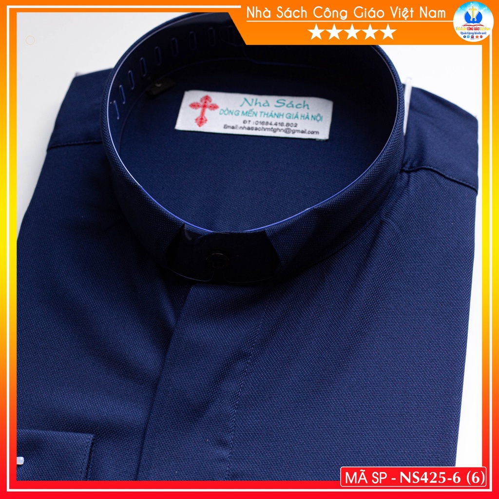 Áo Sơ Mi cổ côn linh mục dài tay NS425-6 Quà tặng  Lễ quan thầy, truyền chức, sinh nhật cha xứ_thumbnail_4