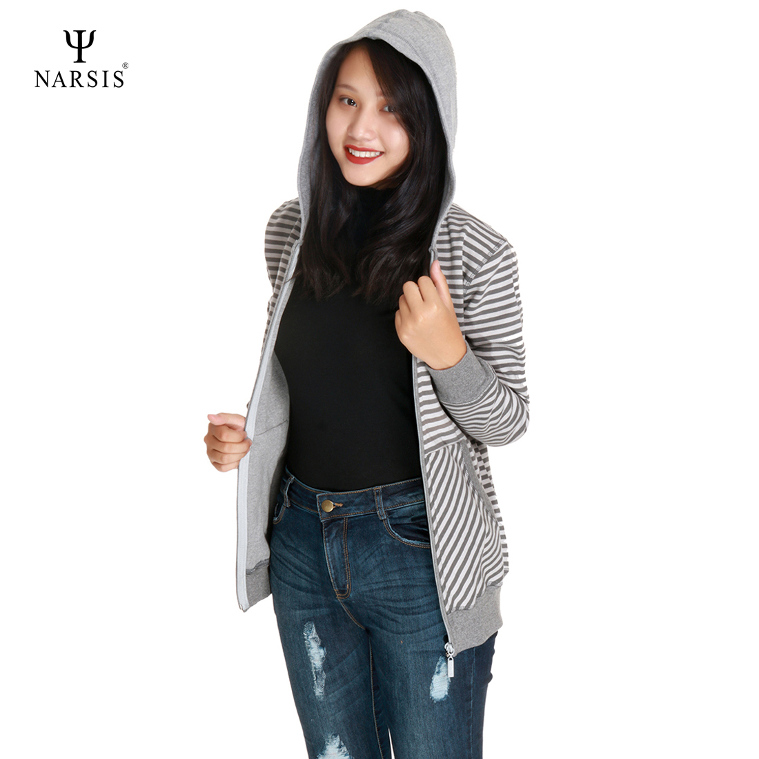 ÁO THU ĐÔNG NỮ L4024 NARSIS CHẤT LIỆU THOÁNG MÁT, DỄ CHỊU, THOẢI MÁI CẢ NGÀY, DỄ VẬN ĐỘNG_thumbnail_2