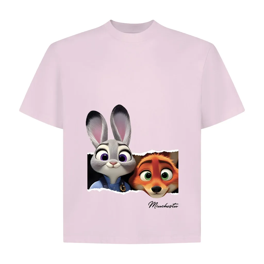Áo thun couple form boxy Miucho Club vải cotton co giãn 2 chiều thoáng mát Judy Hopps in mix 2826_thumbnail_18