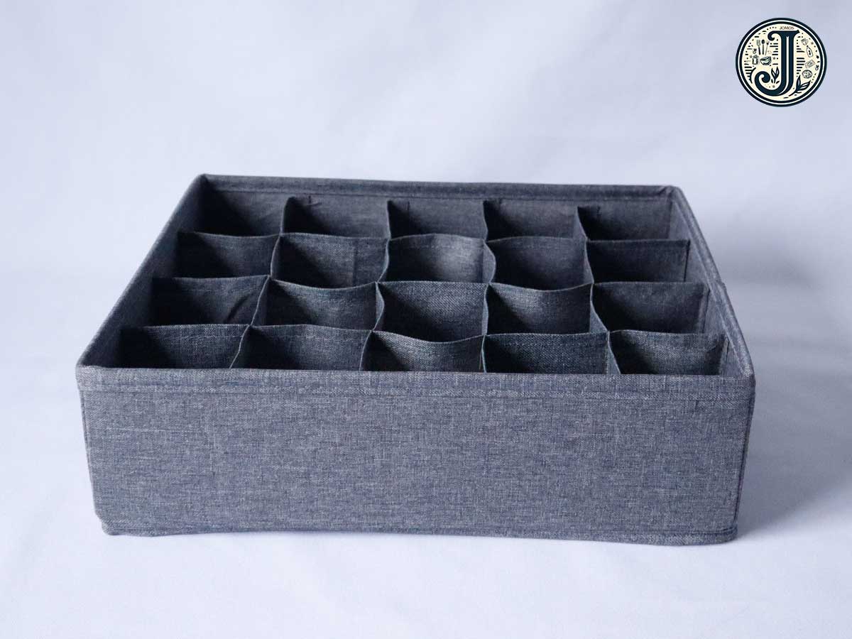 Khay đựng 20 ô xám đồ lót, quần tất chia ngăn gấp gọn J18X_thumbnail_3