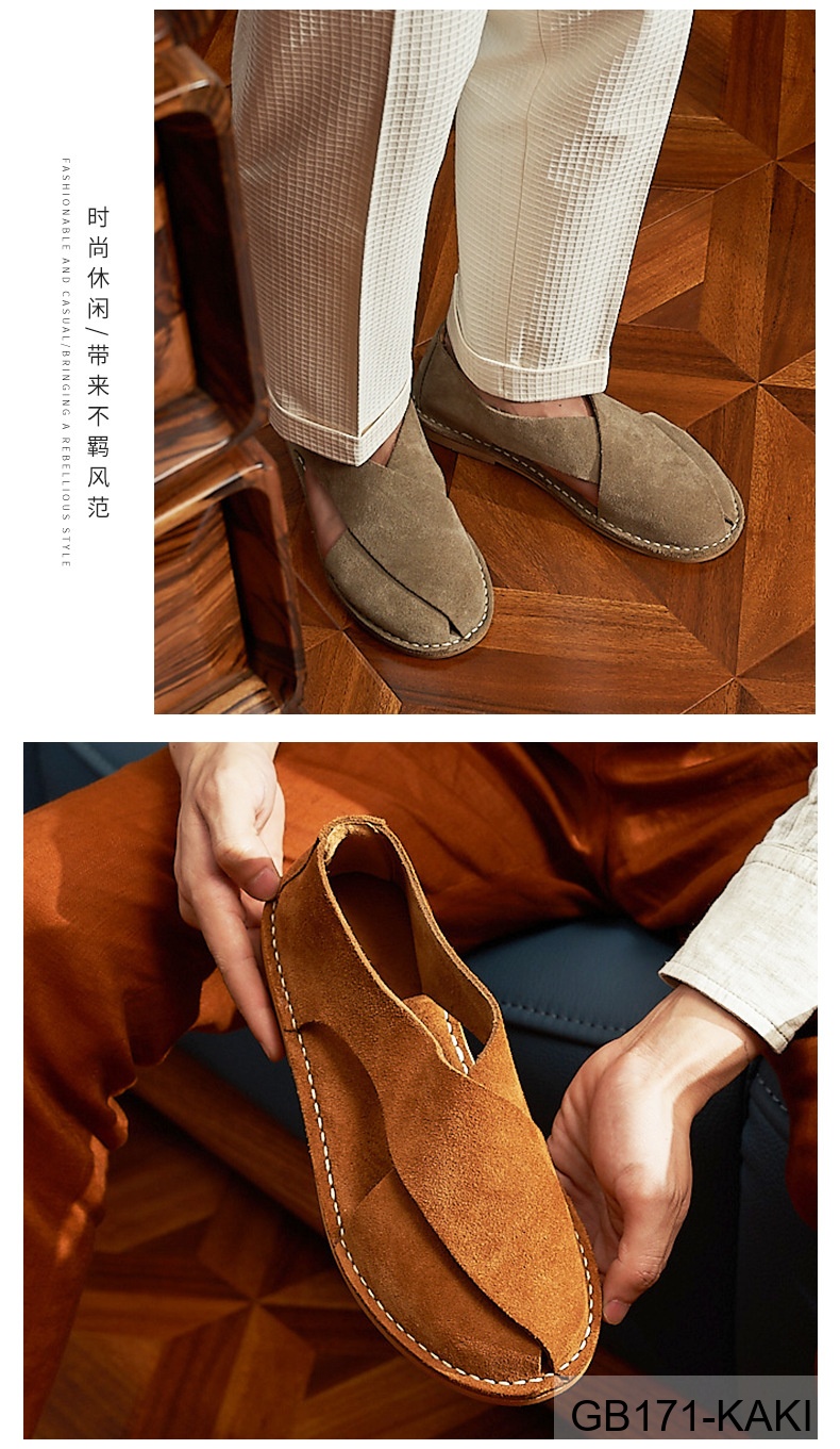 GB171 - Giày Lười Nam Da Lộn Bò Thiết Kế Bít Mũi, Thoáng Khí Chống Trượt, Phong Cách Thường Ngày_thumbnail_11