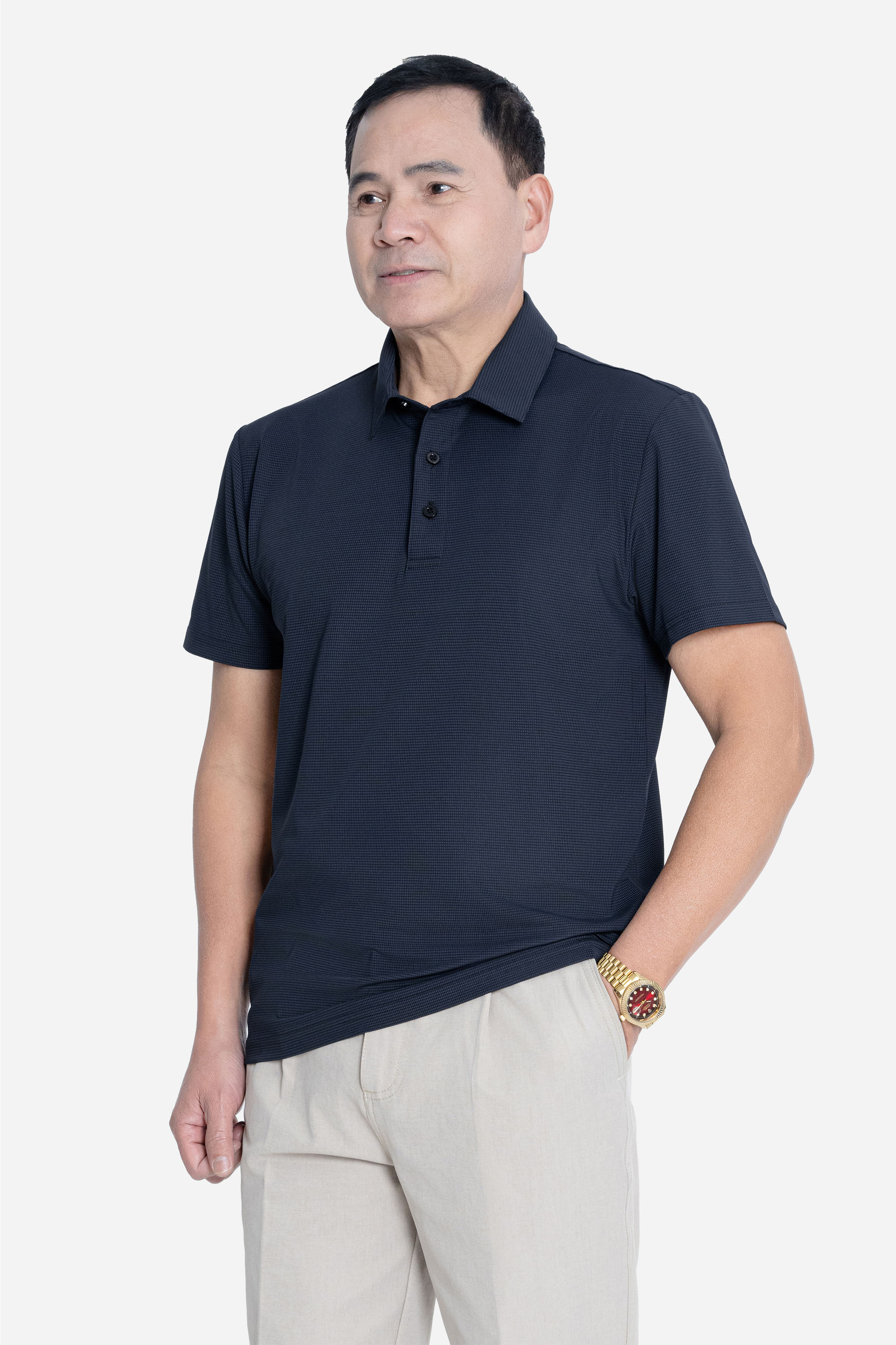 Áo Polo Nam Trung Niên ANCHI Chất Liệu Cotton Phom Suông Vạt Ngang_thumbnail_2