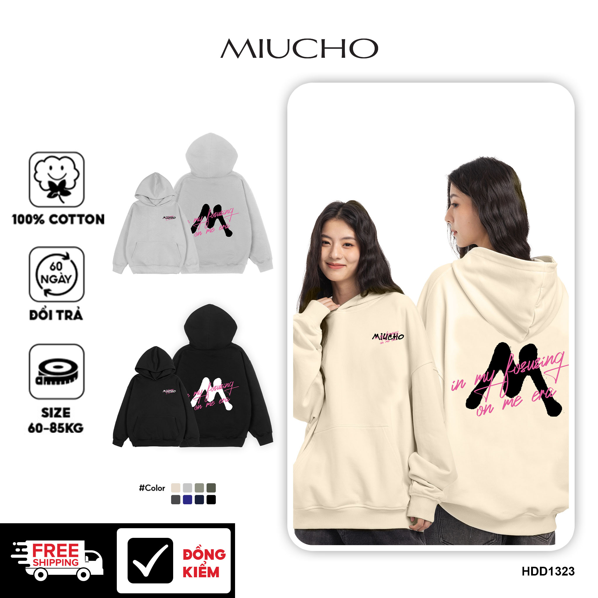 Áo hoodie unisex form rộng HDD1323 Miucho nỉ chân cua dày dặn in mix_thumbnail_1