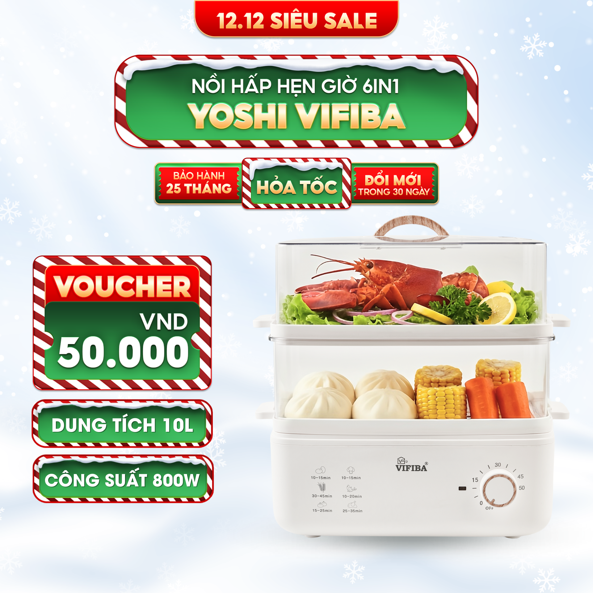 Nồi Hấp Điện Thủy Nhiệt Yoshi Vifiba