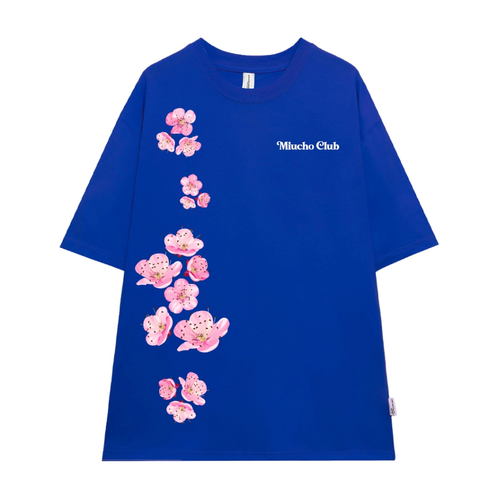 Áo thun Tết in hoa đào form rộng local brand ATD923 Miucho tay ngắn cổ tròn in mix_thumbnail_14