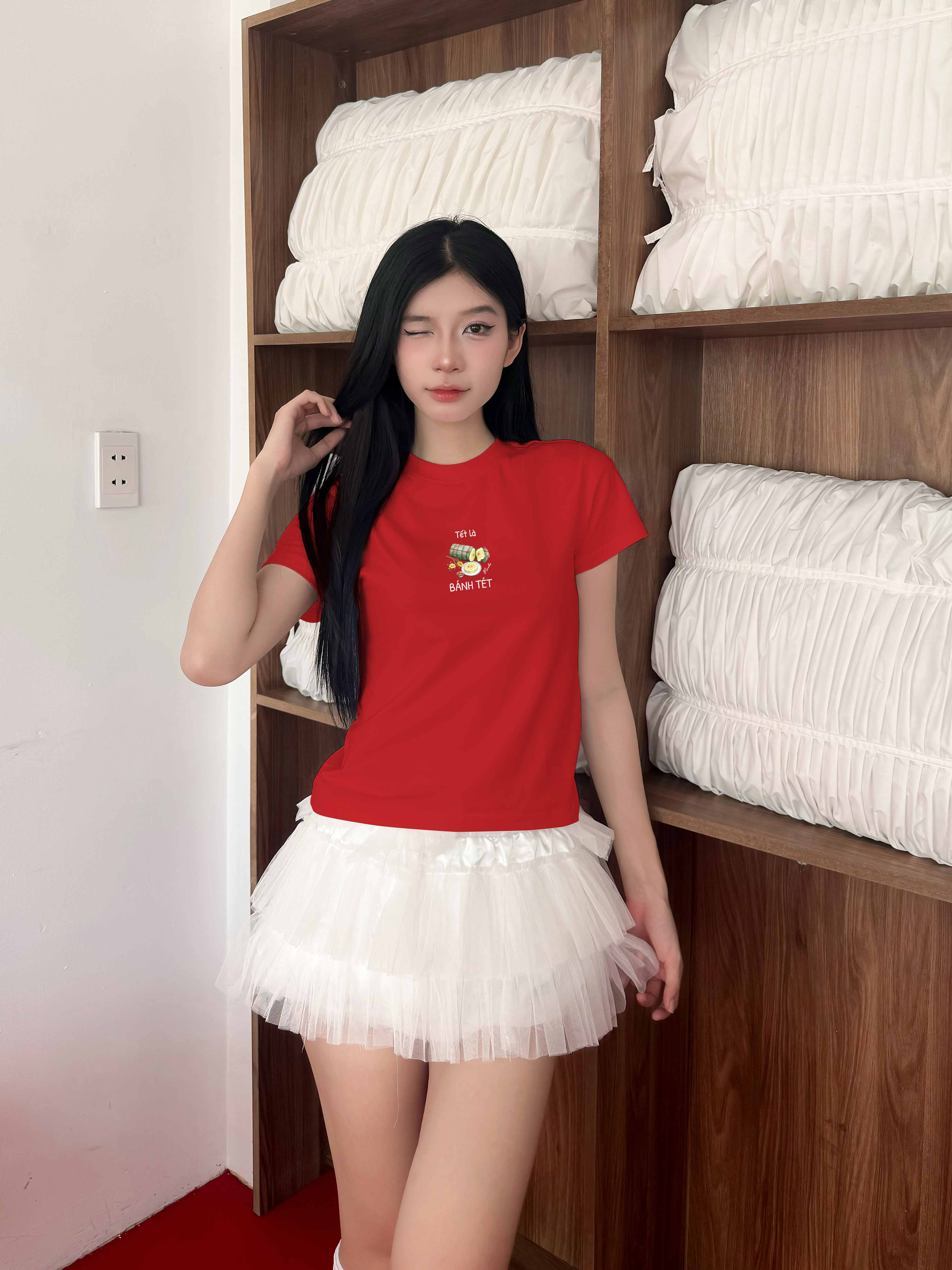 Áo baby tee tết cổ tròn chất vải cotton 4c co giãn thoáng mát 1847 Miucho in mix_thumbnail_3