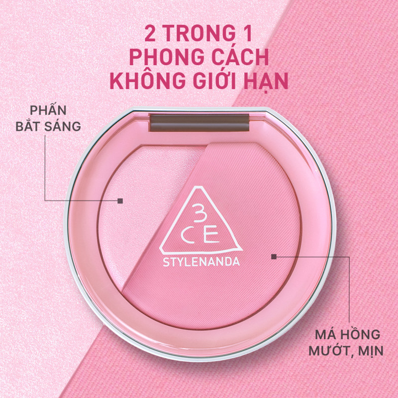 [3CE] Phấn má hồng kèm bắt sáng 3CE Brushlighter Enkr