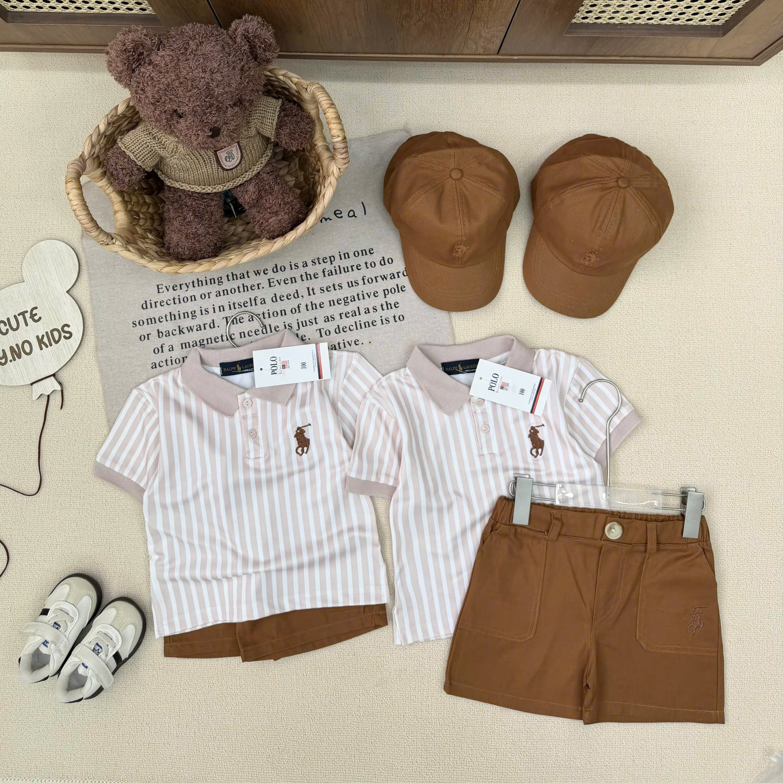 M85 BỘ POLO SỌC THÊU NGỰA NÂU KÈM MŨ- A117.1791_thumbnail_2