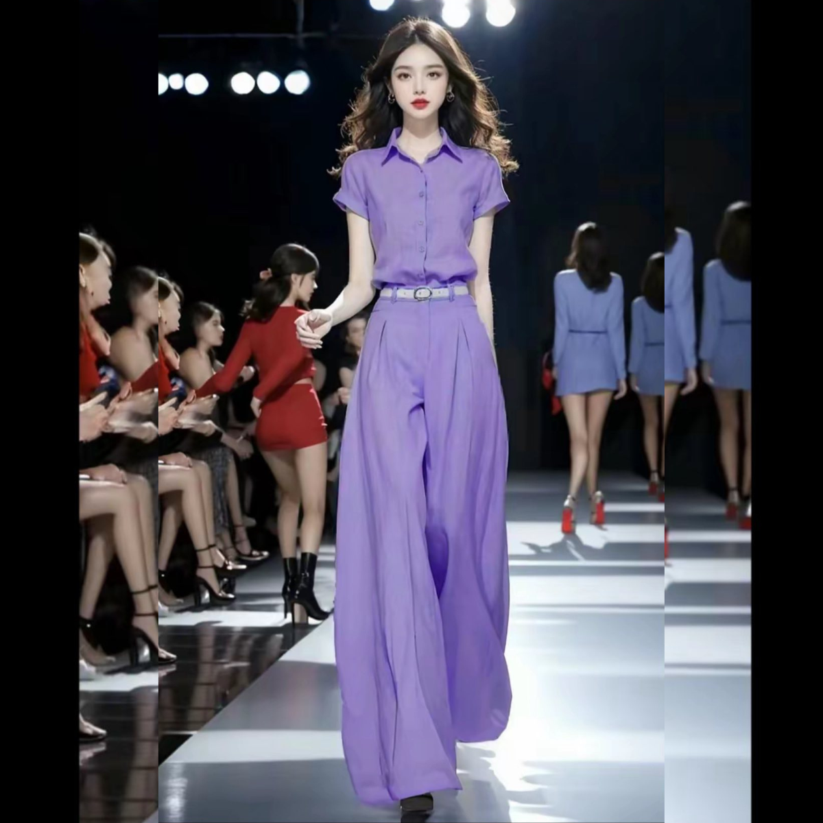 Set bộ đồ áo sơ mi phối quần ống rộng phong cách_thumbnail_3