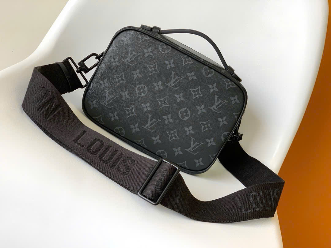 Túi đeo chéo nam Louis Vuitton S Lock Messenger Bag hoa đen_thumbnail_1