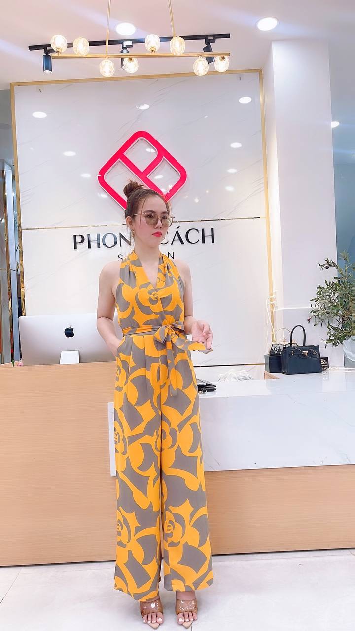 Jumpsuit thiết kế kiểu cổ yếm cột eo cá tính_thumbnail_24