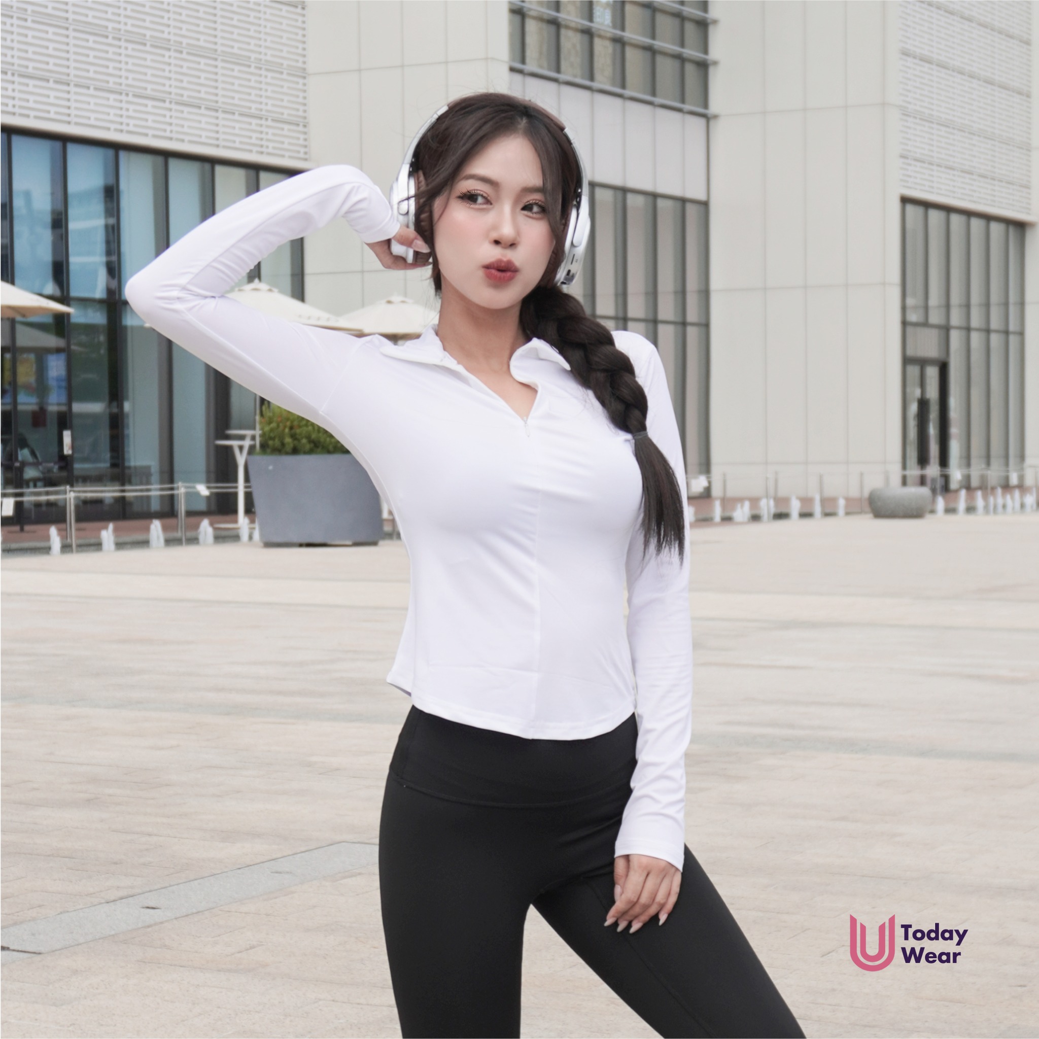 Áo thể thao nữ dài tay cổ polo có bigsize Jolie Long Top_thumbnail_4