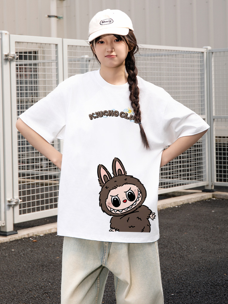 Áo phông labubu form rộng unisex ATD1437 Miucho tay ngắn cổ tròn in mix_thumbnail_3