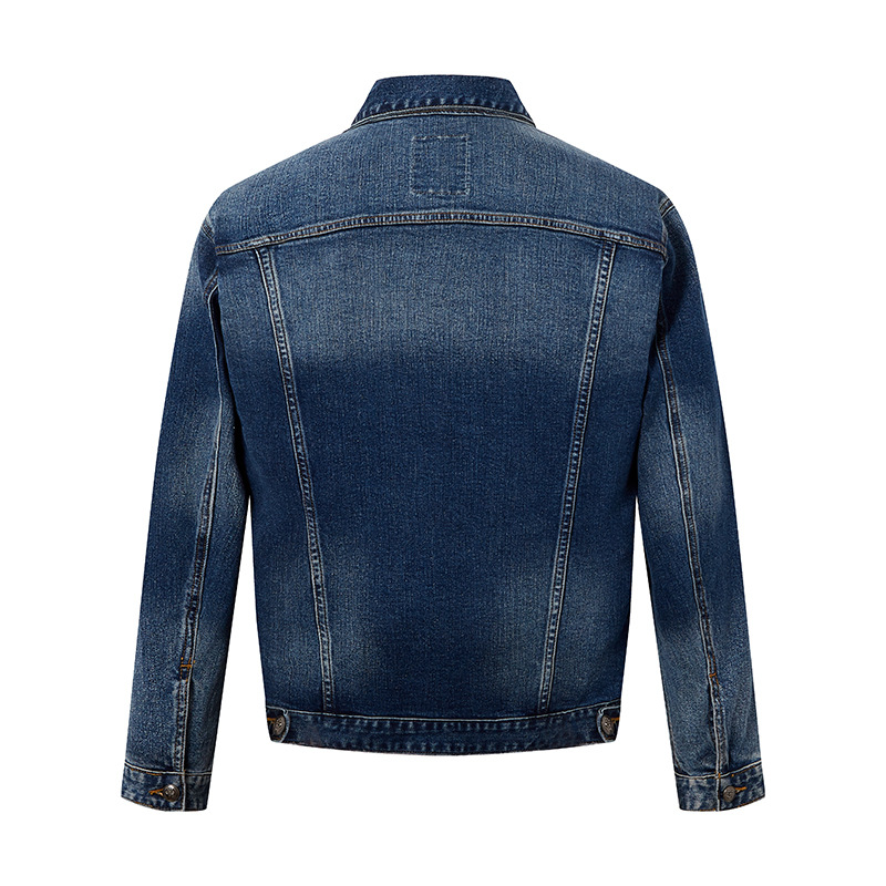 Phong cách Anh quý ông trưởng thành mặc đi làm ở thành thị trung niên co giãn nhẹ thoải mái phong cách retro Mỹ áo khoác denim nam