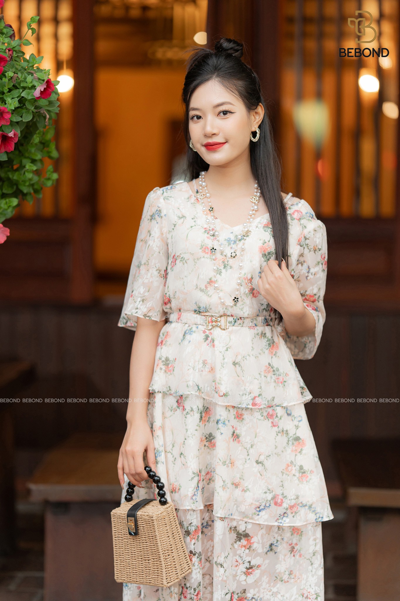 Đầm tơ tằm in hoa kèm đai- MARLEE DRESS_thumbnail_6