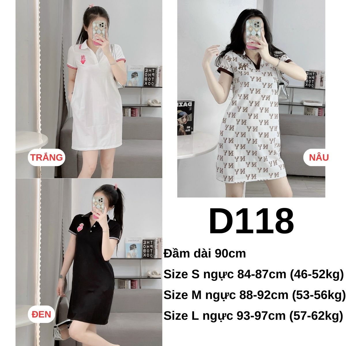 D118- Đầm NY cổ polo