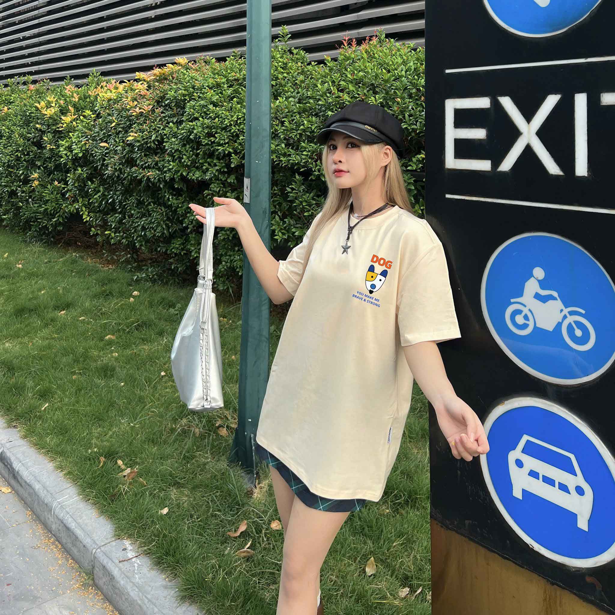 Áo thun nữ form rộng 12 con giáp tuổi Tuất (tuổi chó) ATD430 Miucho cotton cổ tròn in graphic_thumbnail_3