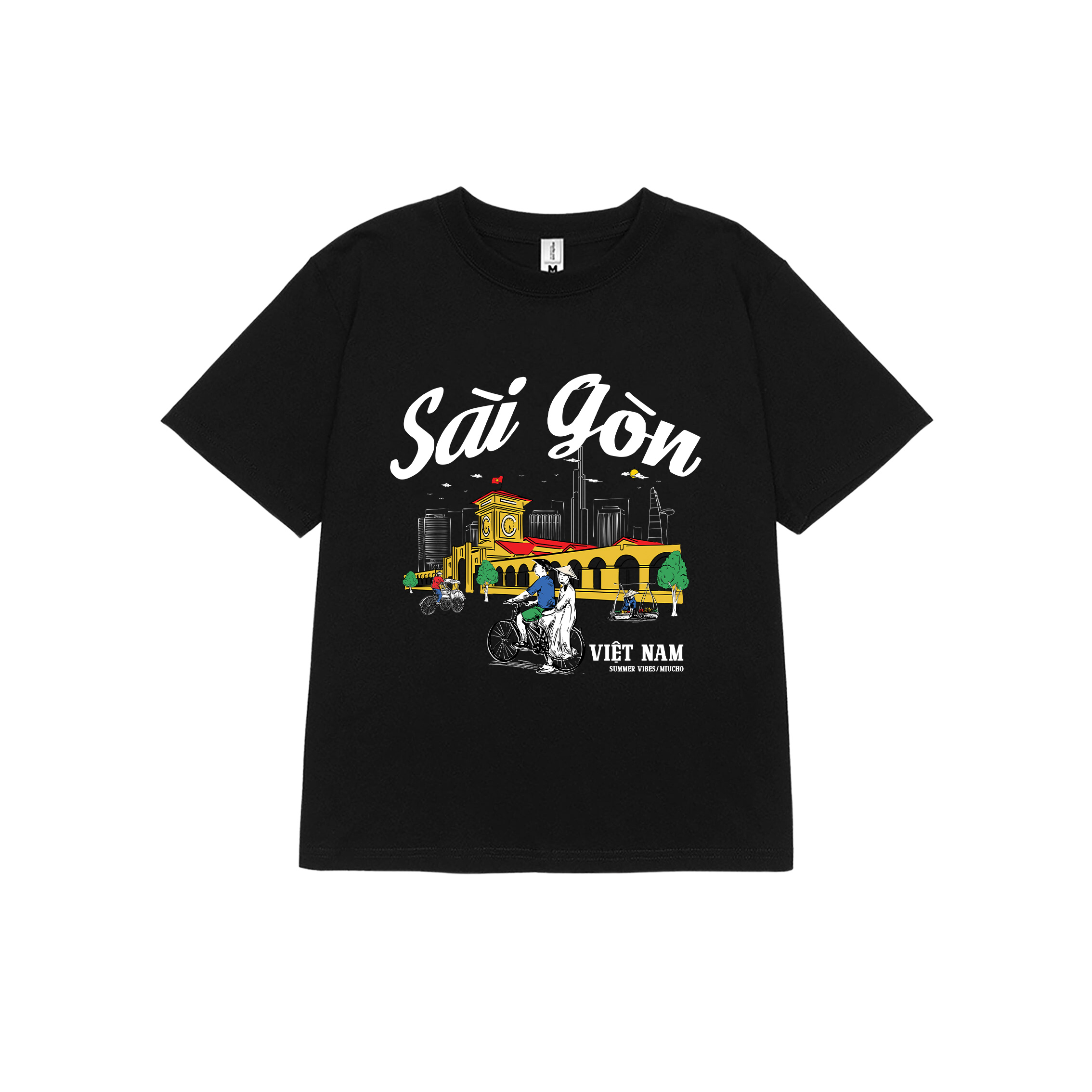 Áo thun baby tee form ôm xinh xắn ABD1273 Miucho tay ngắn cổ tròn in hình Sài Gòn