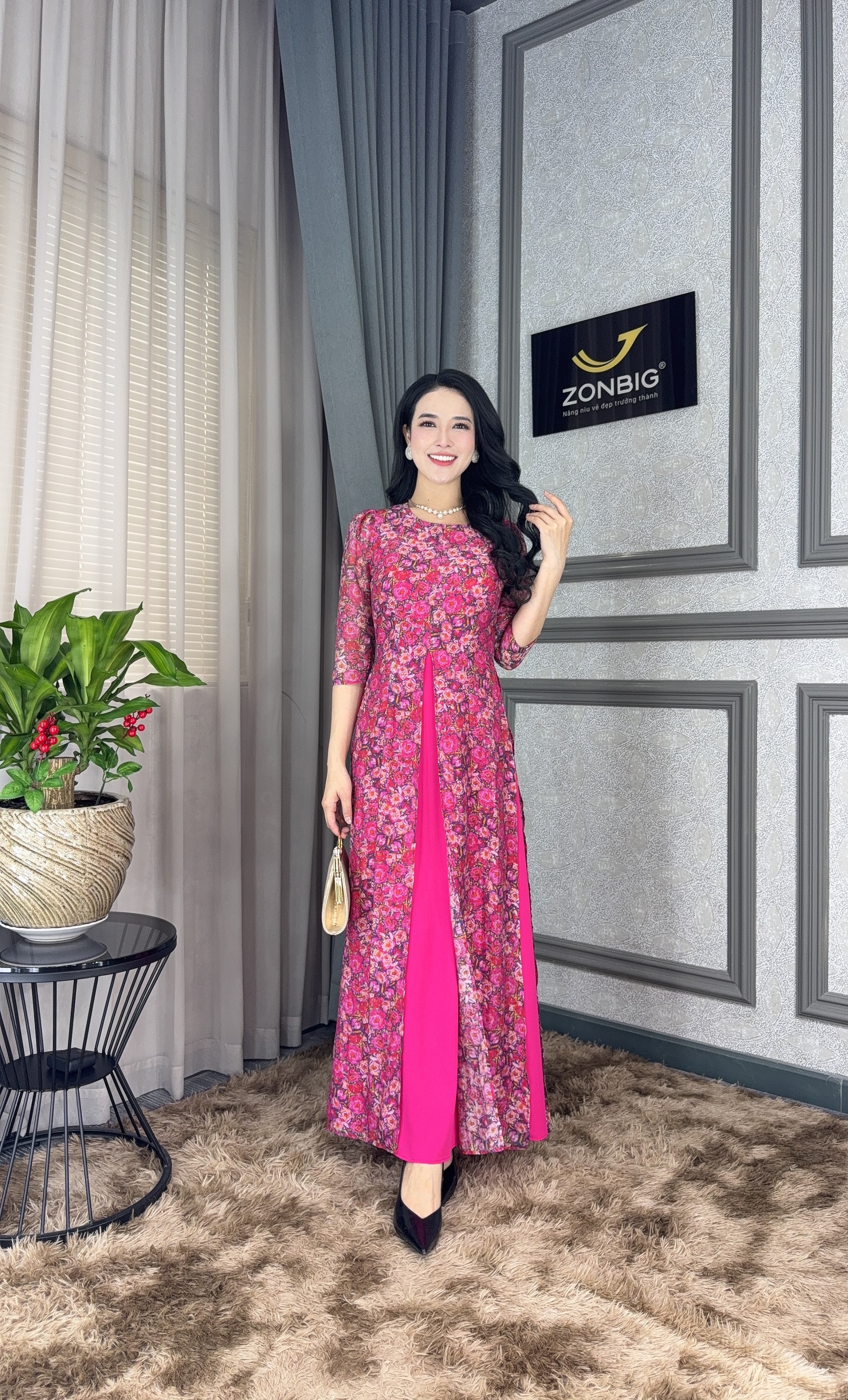 Đầm giả áo dài - Y2072 - Thương hiệu Zonbig