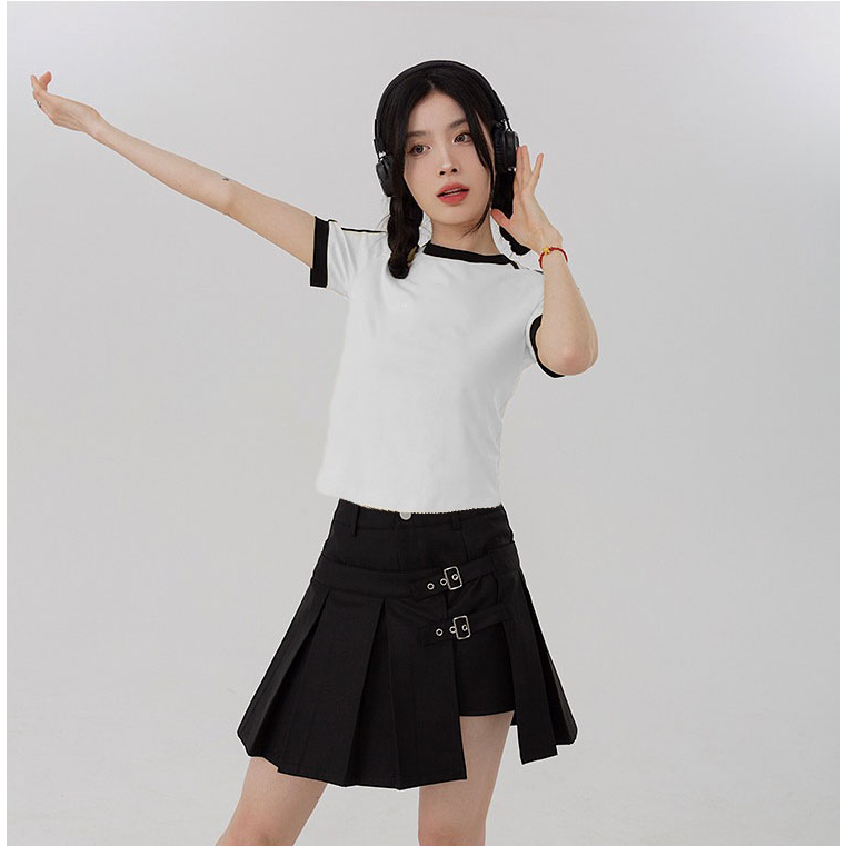 Áo baby tee phối trơn ABPVT01 Miucho cotton cổ tròn in basic_thumbnail_5