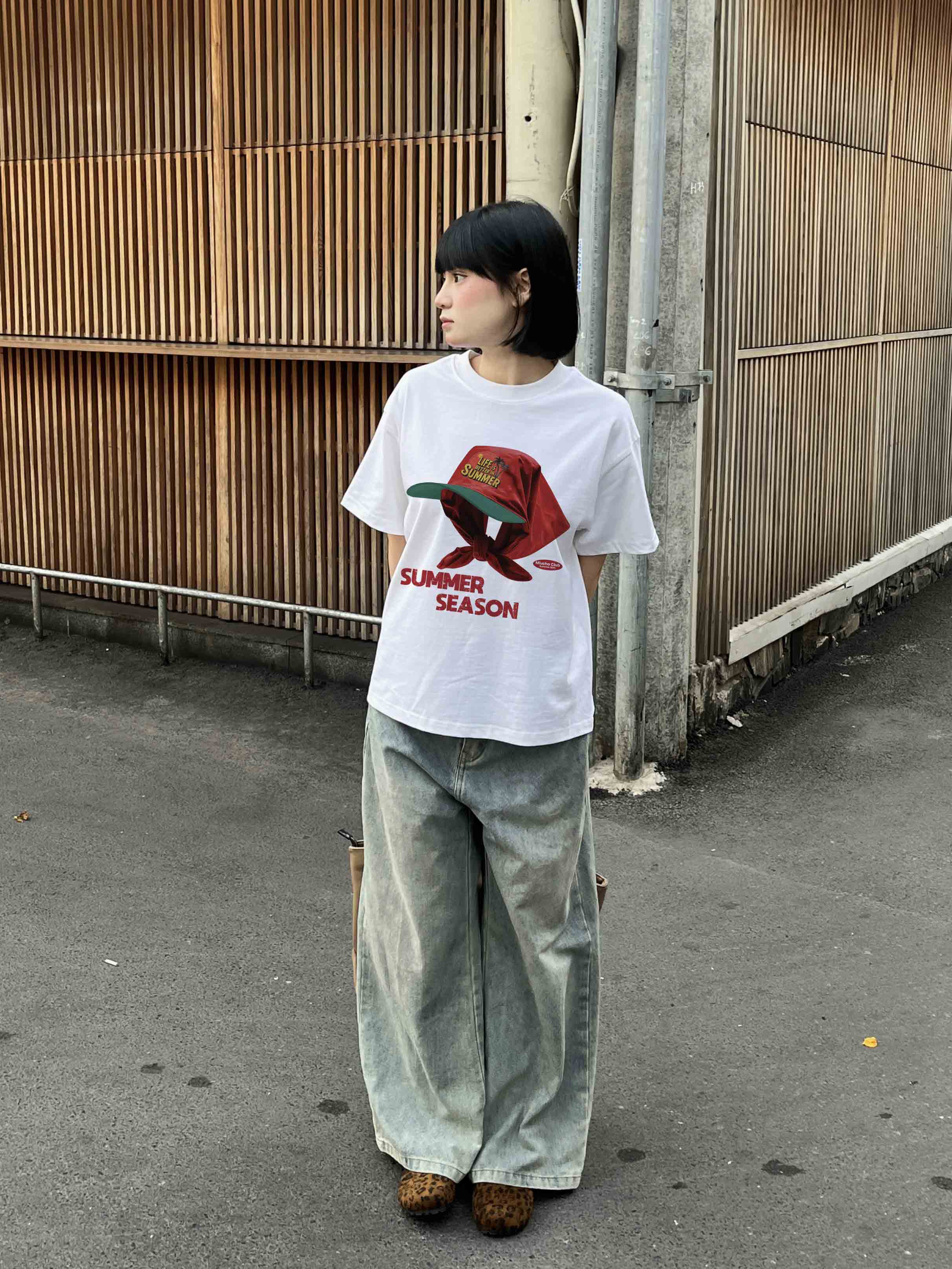 Áo thun boxy summer season 2123 Miucho cổ tròn vải cotton 2c 250gsm đứng form in mix_thumbnail_6