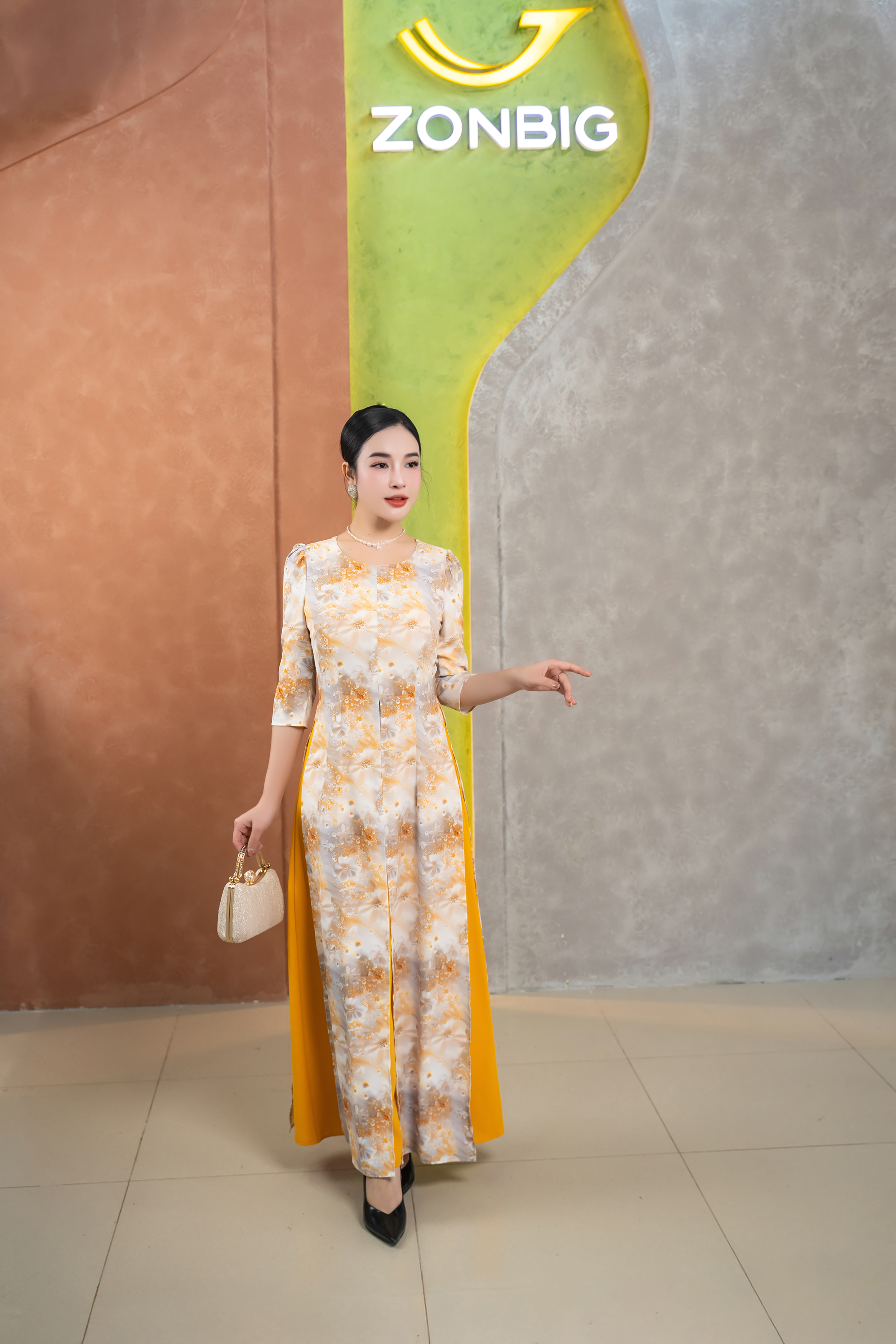 Đầm giả áo dài - Y2063 - Thương hiệu Zonbig