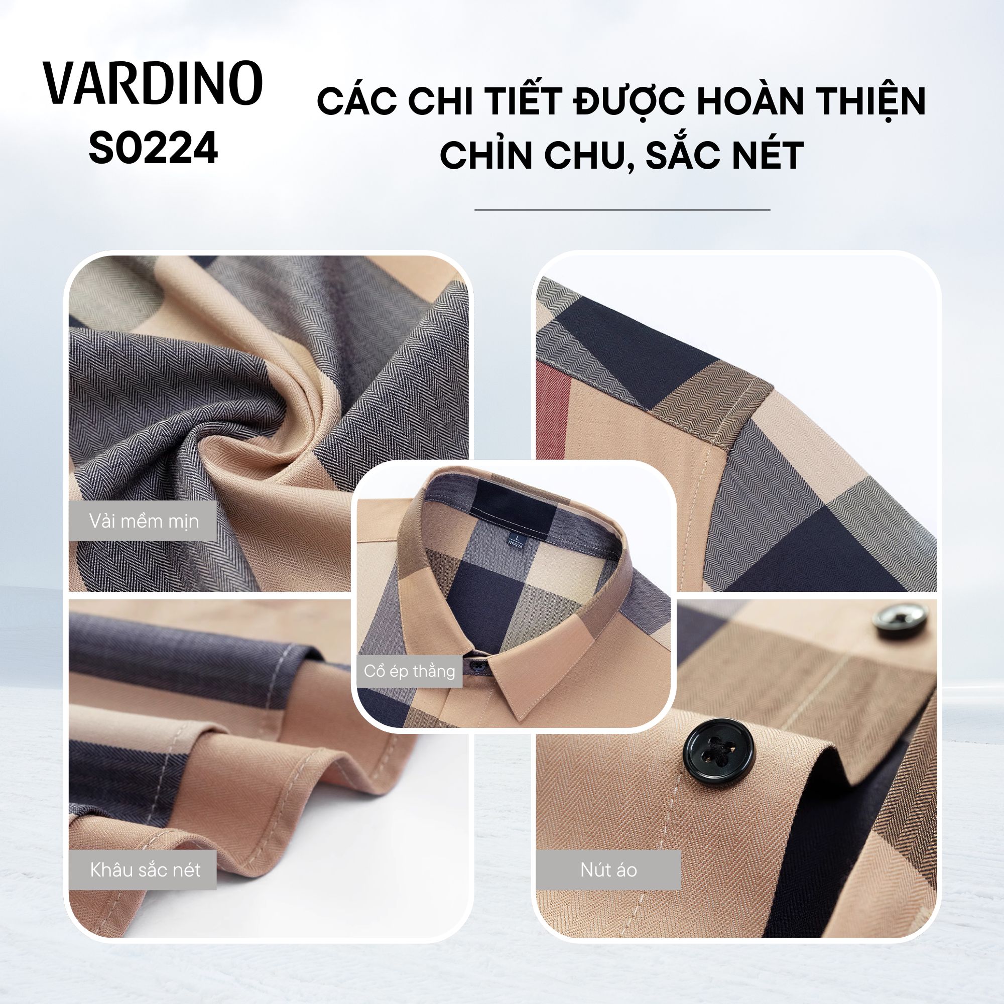 Áo sơ mi kẻ dài tay Vardino S0224_thumbnail_2