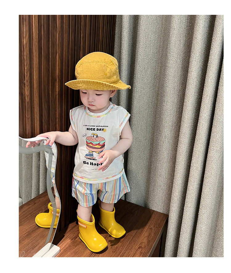 🌈 BỘ ĐỒ MÙA HÈ CHO BÉ – ÁO IN HÌNH HAMBURGER + QUẦN SỌC CẦU VỒNG_thumbnail_10