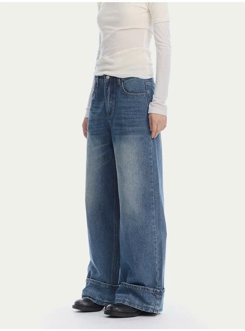 C624 QUẦN JEAN SUÔNG GẬP GẤU SEGI - SALE ( 25/05 )