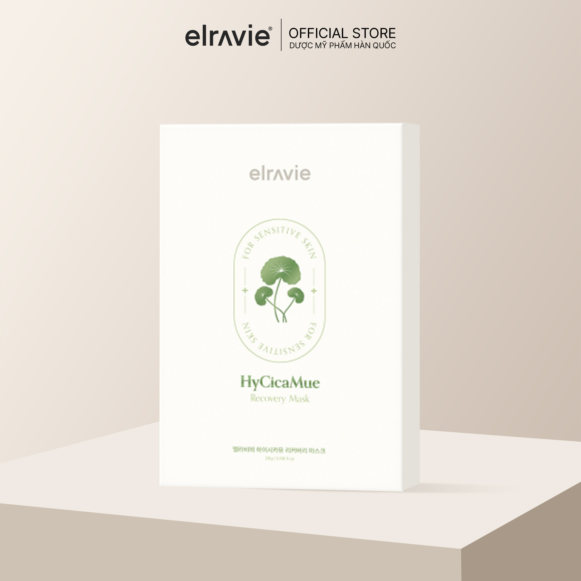 Mặt nạ phục hồi, giảm kích ứng, làm sáng elravie HyCicaMue Recovery Mask 25ml/miếng
