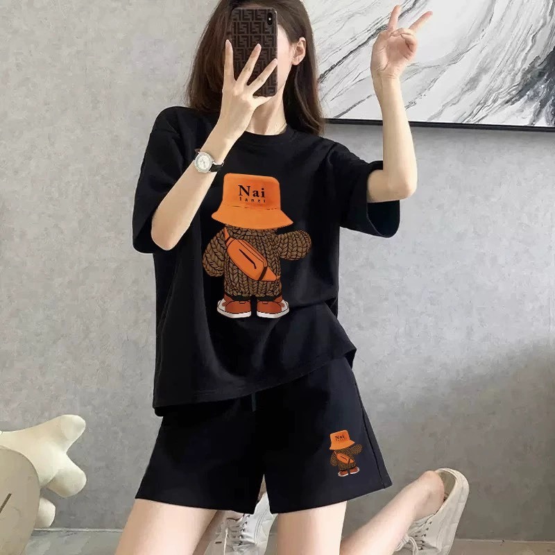 [Form Rộng] Đồ bộ nữ mùa hè - Set đồ nữ gồm áo thun+quần đùi cotton -  LOZA G0257_thumbnail_7