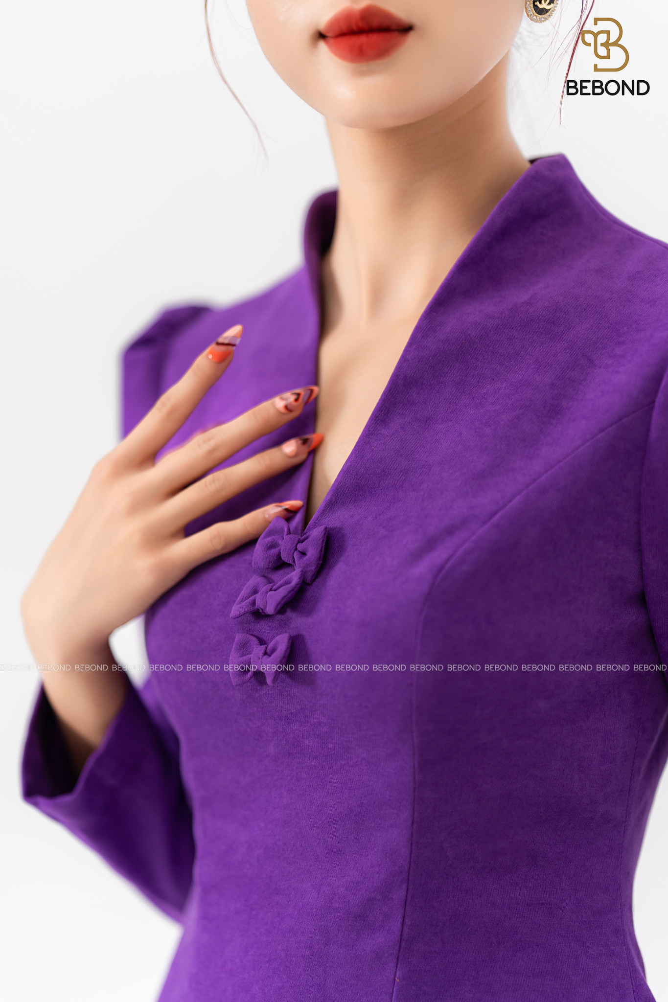 Đầm nhung tăm màu TÍM - Violet Dress_thumbnail_4