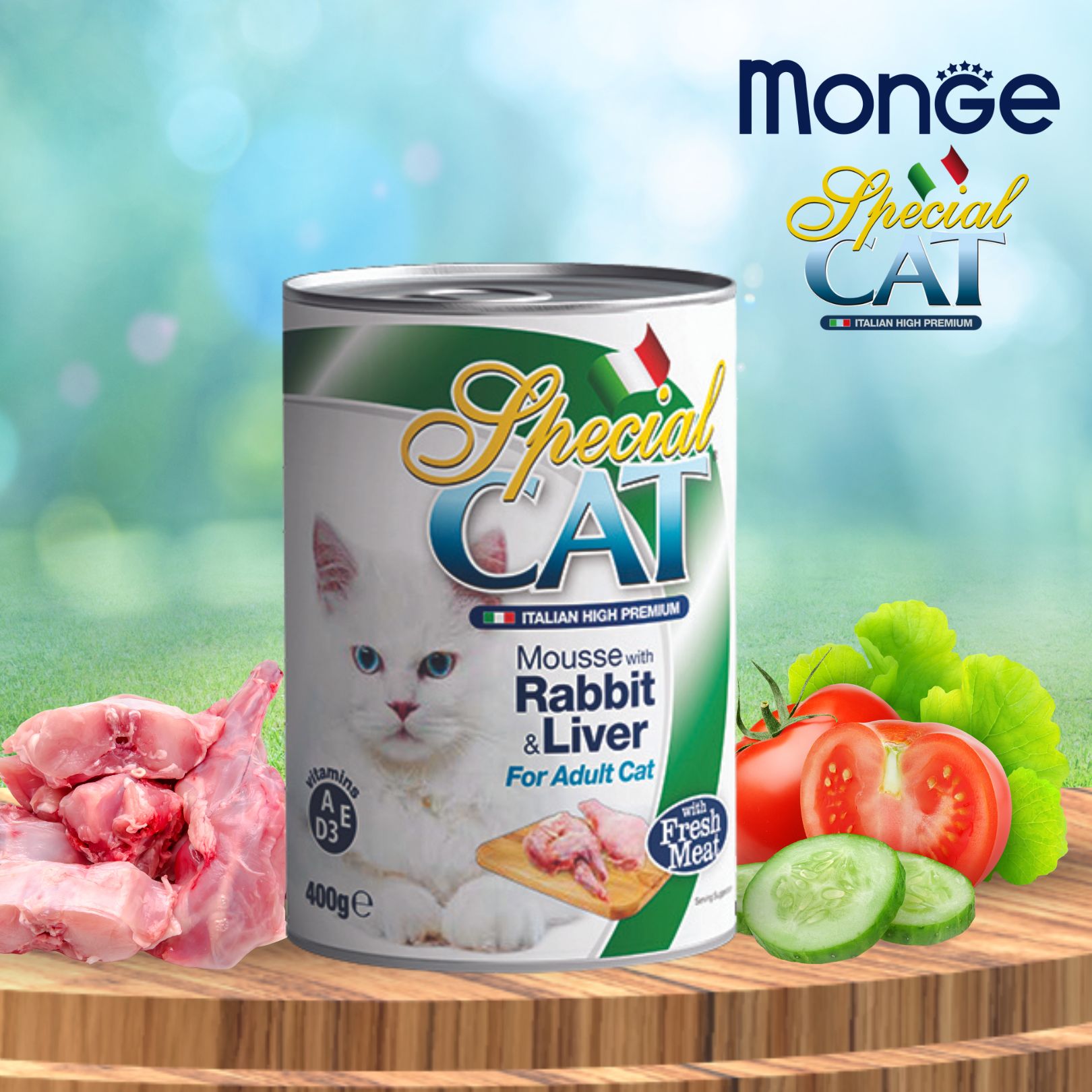 Pate mèo Monge SPECIAL CAT Mousse with Rabit & Liver  for Adult Cat 400gr_thumbnail_1