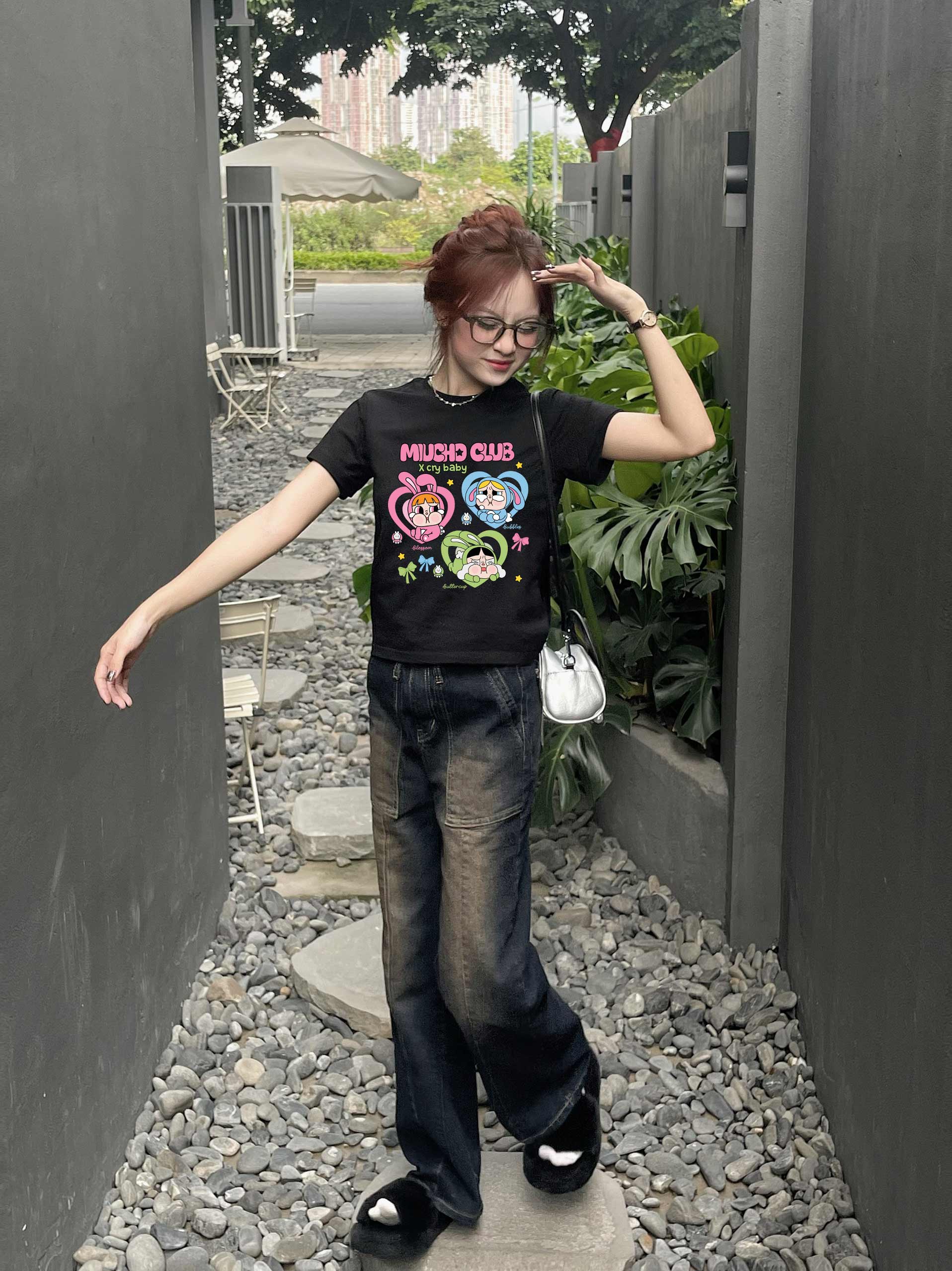 Áo thun baby tee CRY BABY form ôm ABD1337 Miucho tay ngắn cổ tròn hotrend in mix_thumbnail_6