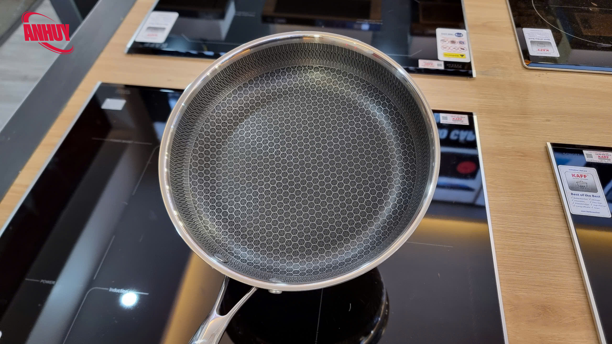 Chảo tổ ong chống dính 245IOHC  dạng tay cầm đáy liền 3 lớp Inox Sus304 vân chống trượt_thumbnail_7