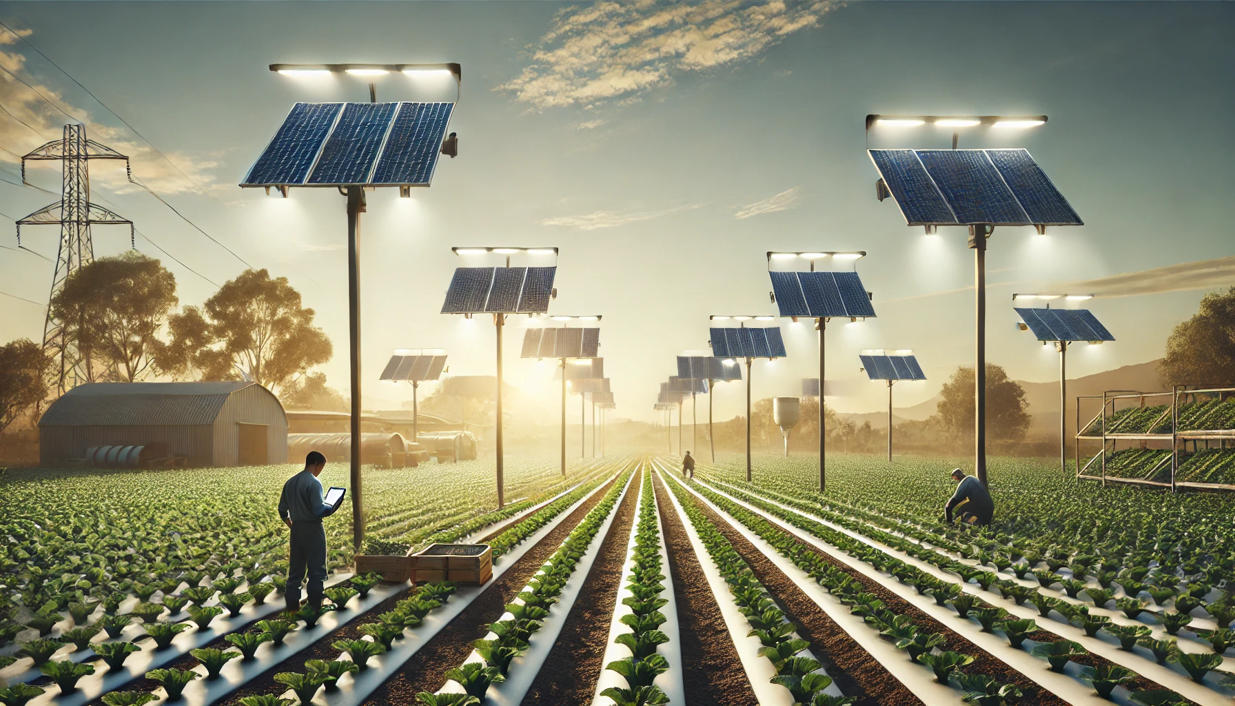 Xu hướng dùng đèn năng lượng mặt trời trong nông nghiệp 2025