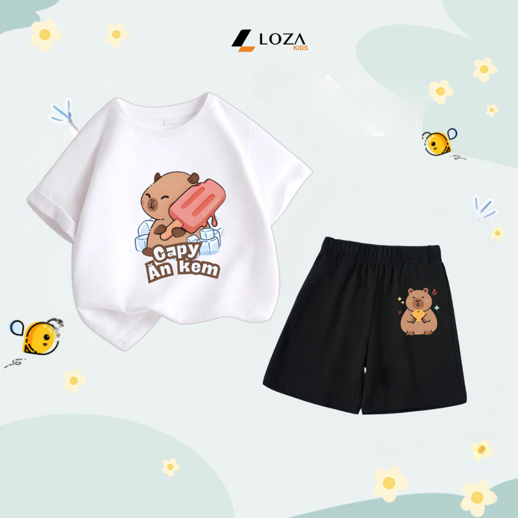 Bộ đồ  trẻ em in hình 'Capybara ăn kem'-  Loza Kids SB225_thumbnail_4