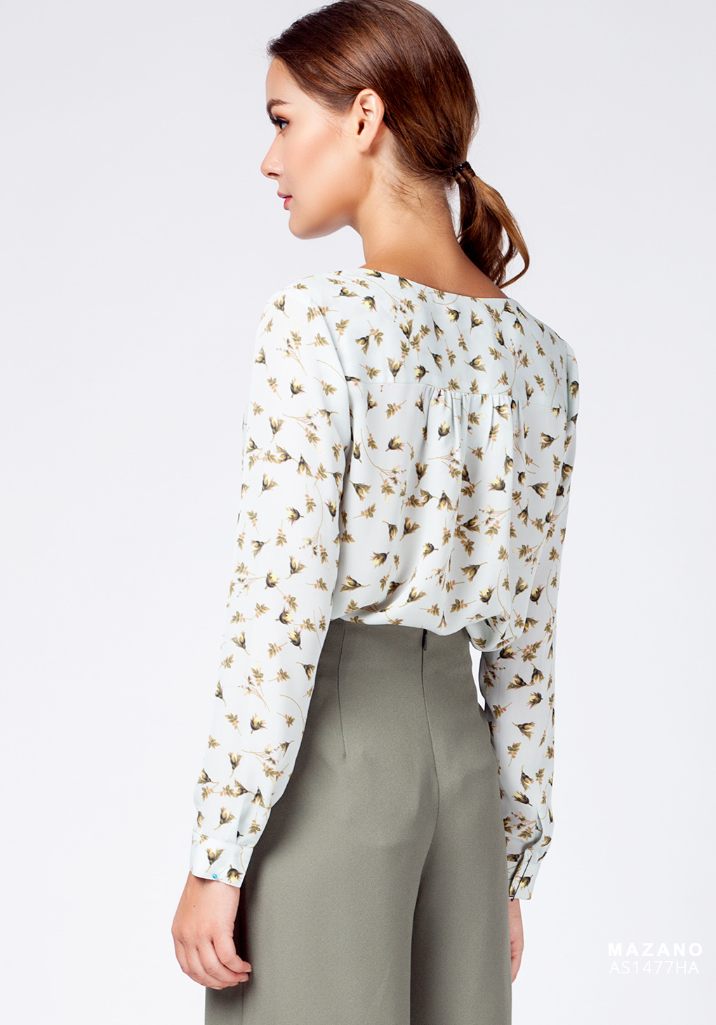 Áo sơ mi hoa bèo ngực cổ V dài tay_thumbnail_5