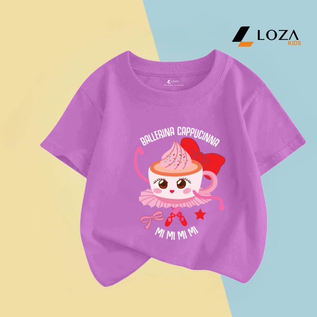 Áo thun cộc tay bé gái hình Tung Tung Tung Sahur, Ballerina Cappuccina - Loza Kids CA010_thumbnail_7