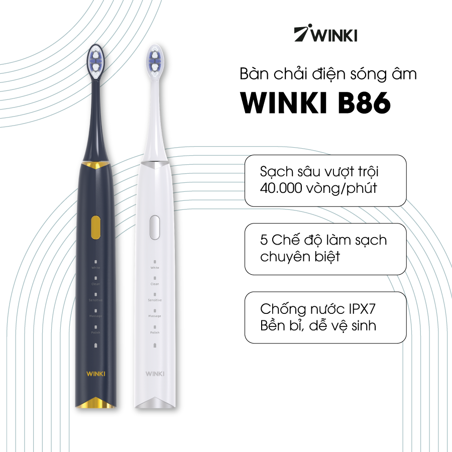 WKBCDD - B86 - BÀN CHẢI ĐIỆN SÓNG ÂM WINKI B86