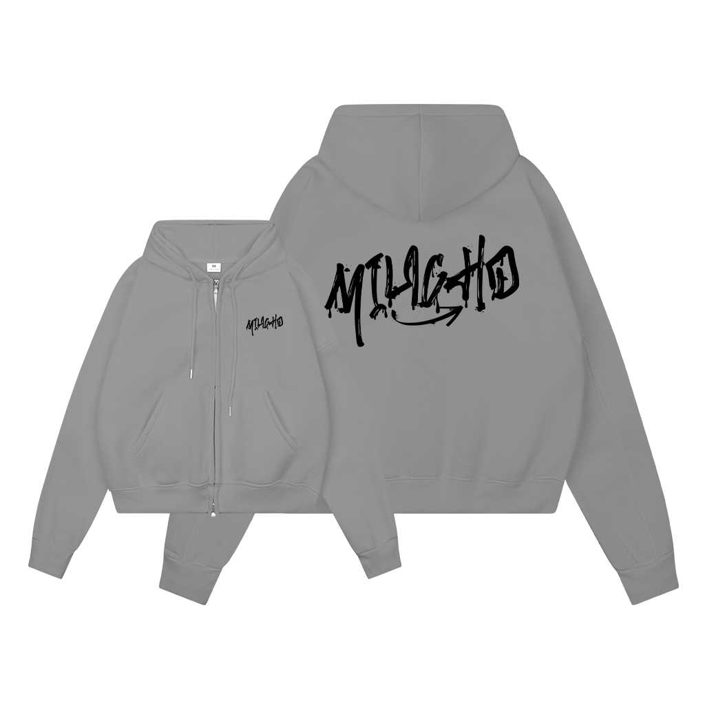 Áo hoodie zip nam localbrand form boxy HXD1607 Miucho Club vải nỉ bông dày dặn in typography_thumbnail_0