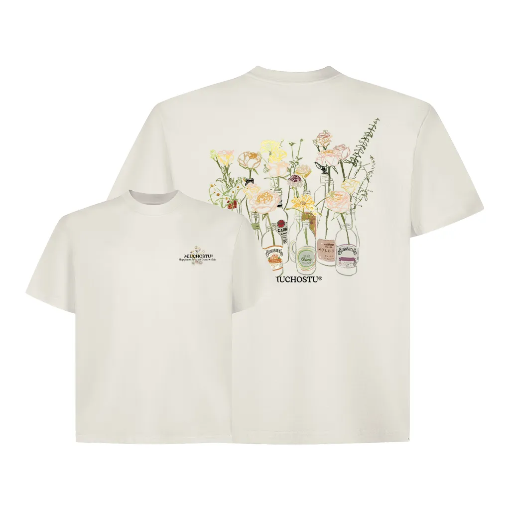 Áo thun boxy in hình bông hoa nhiều màu 2605 Miucho chất vải cotton co giãn 2c thoáng mát in mix