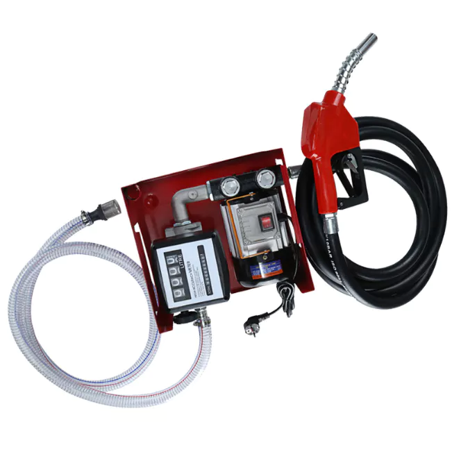 Máy Bơm Xăng, Bơm Dầu, Bơm Nhớt, Bơm Nhiên Liệu Dùng Điện 220v Có Đồng Hồ Báo Dung Lượng Lít_thumbnail_2