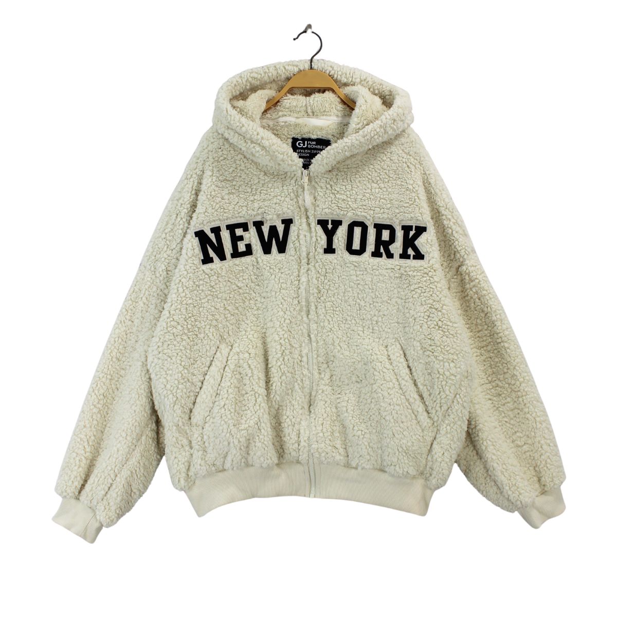 AK254 - Áo khoác lông be chữ GJ_thumbnail_2