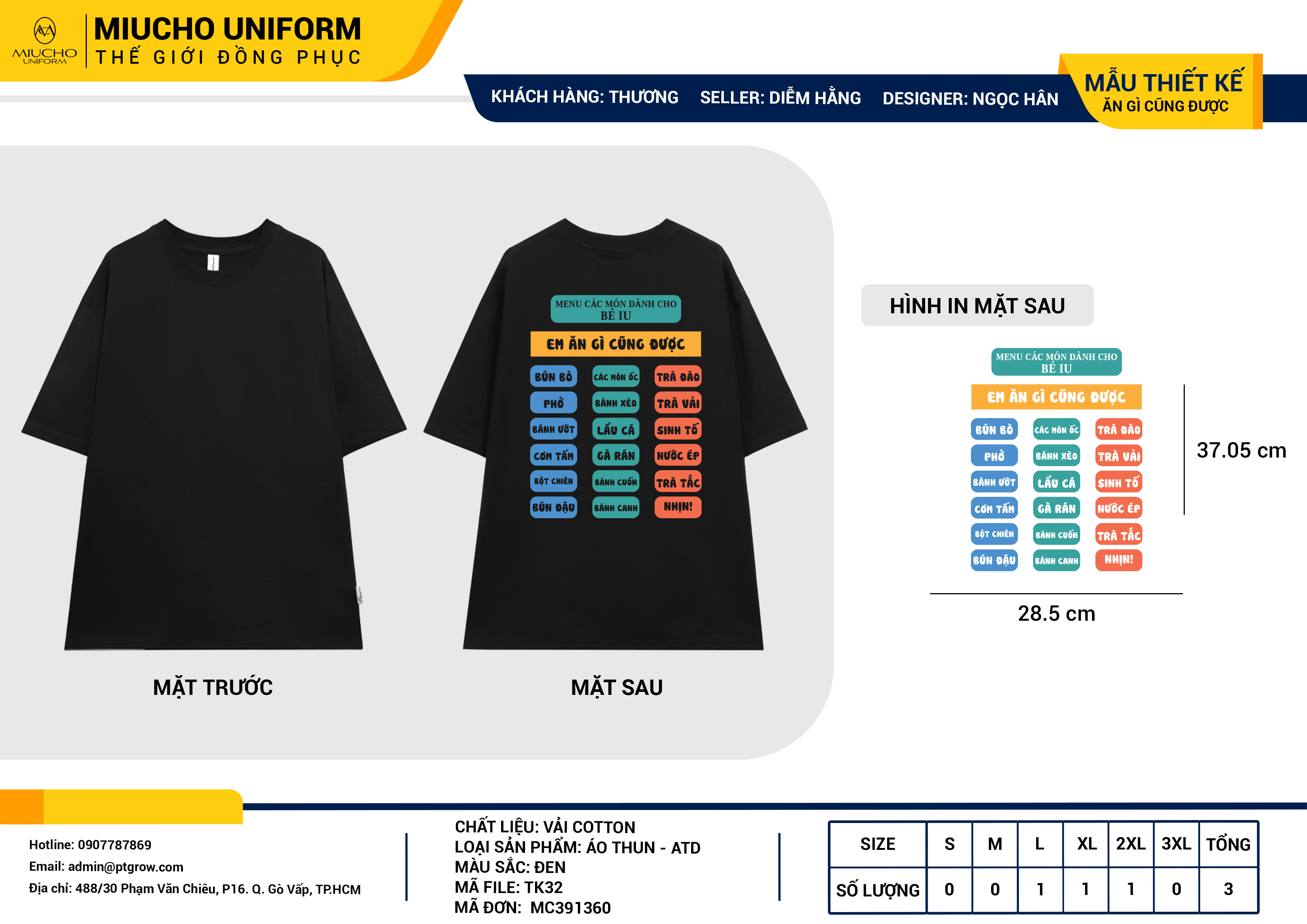 Áo thun thiết kế như nhu cầu TK32