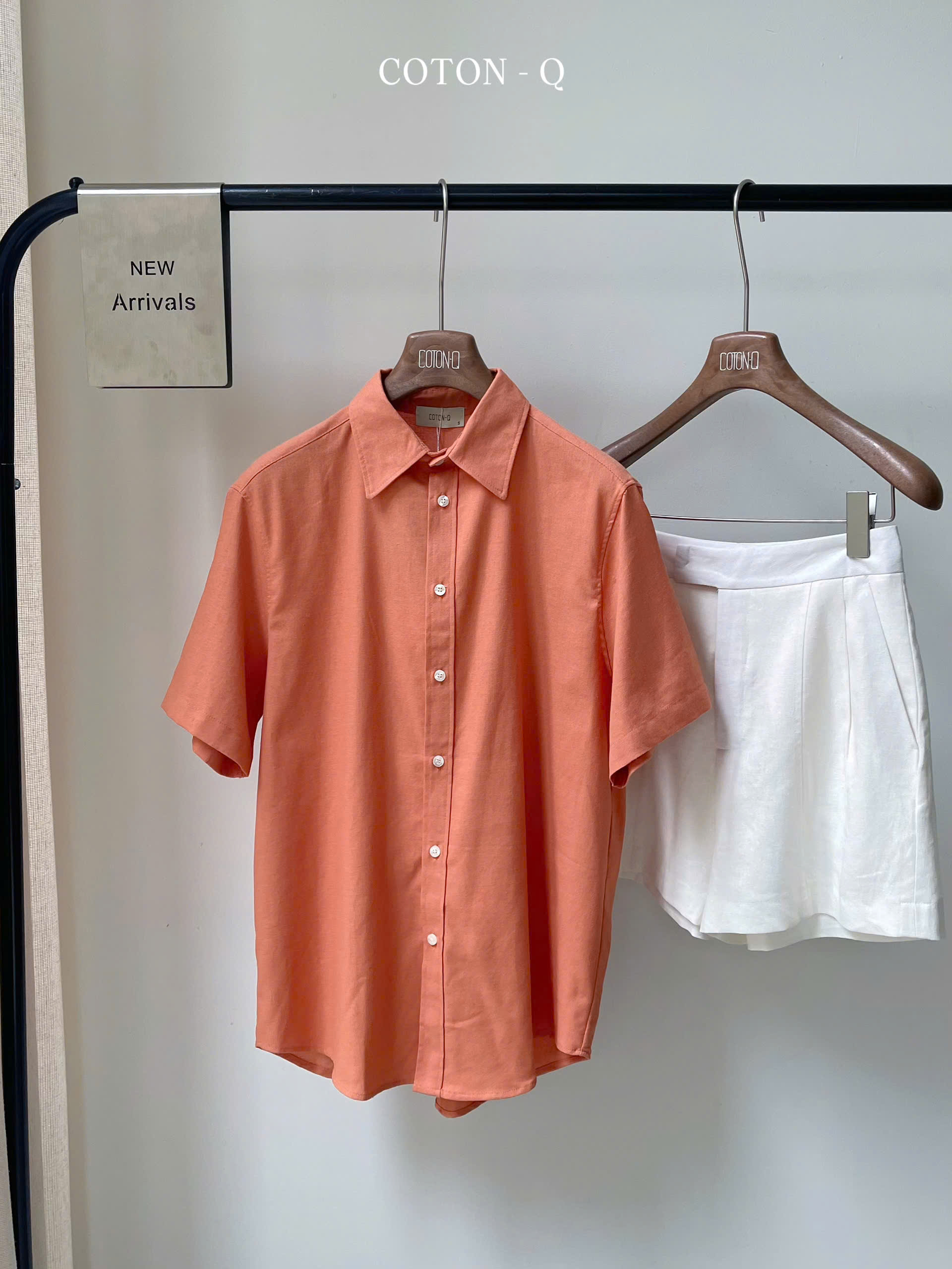 Set áo somi cam + quần short linen_thumbnail_7