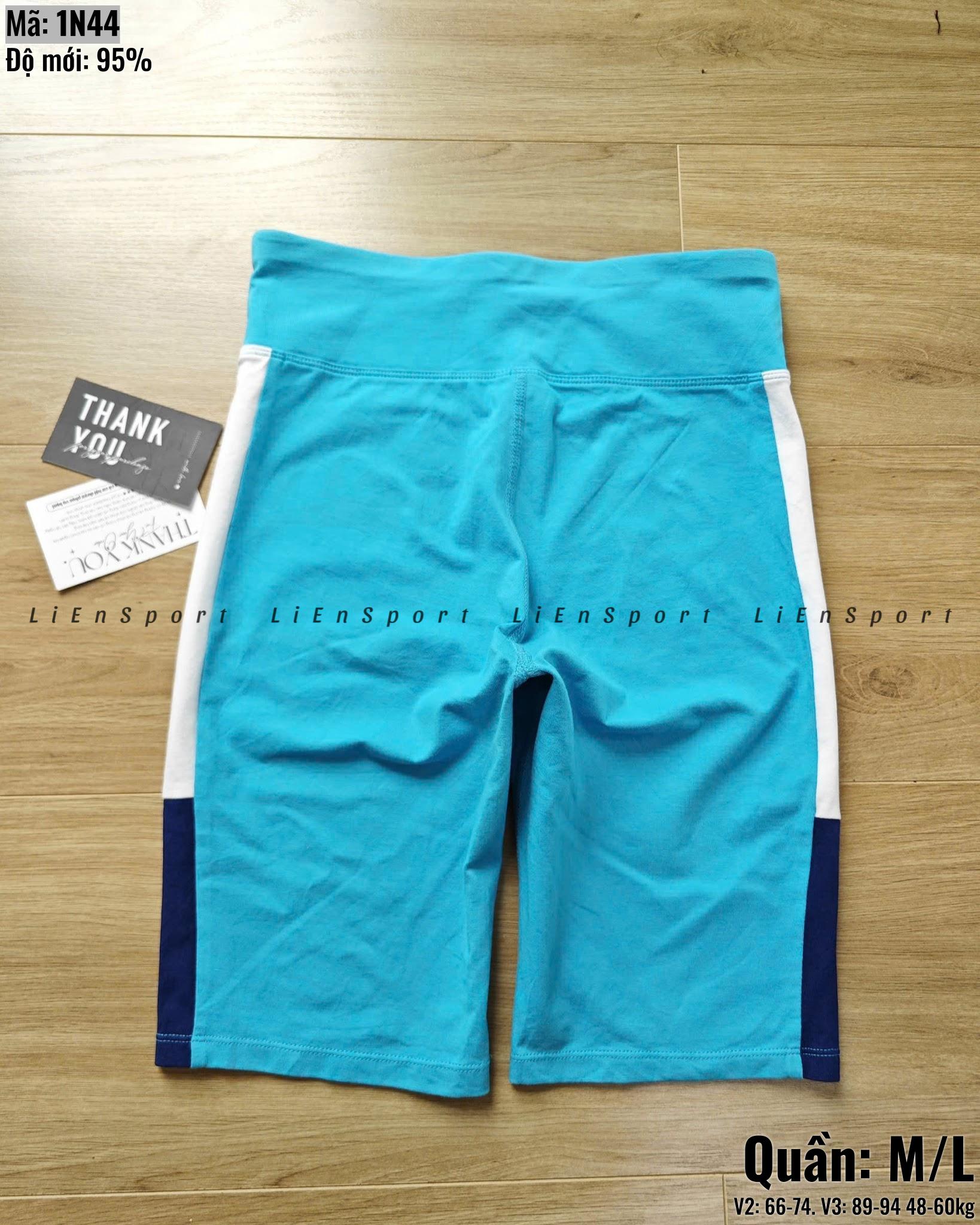 Tommy Hilfiger Quần short thể thao Nữ Size M Xanh ngọc trắng navy Auth 2nd Dáng ôm Cạp cao Color block sọc dọc Thun co giãn Thoáng khí Phù hợp tập gym yoga chạy bộ Mã:1N44_thumbnail_2