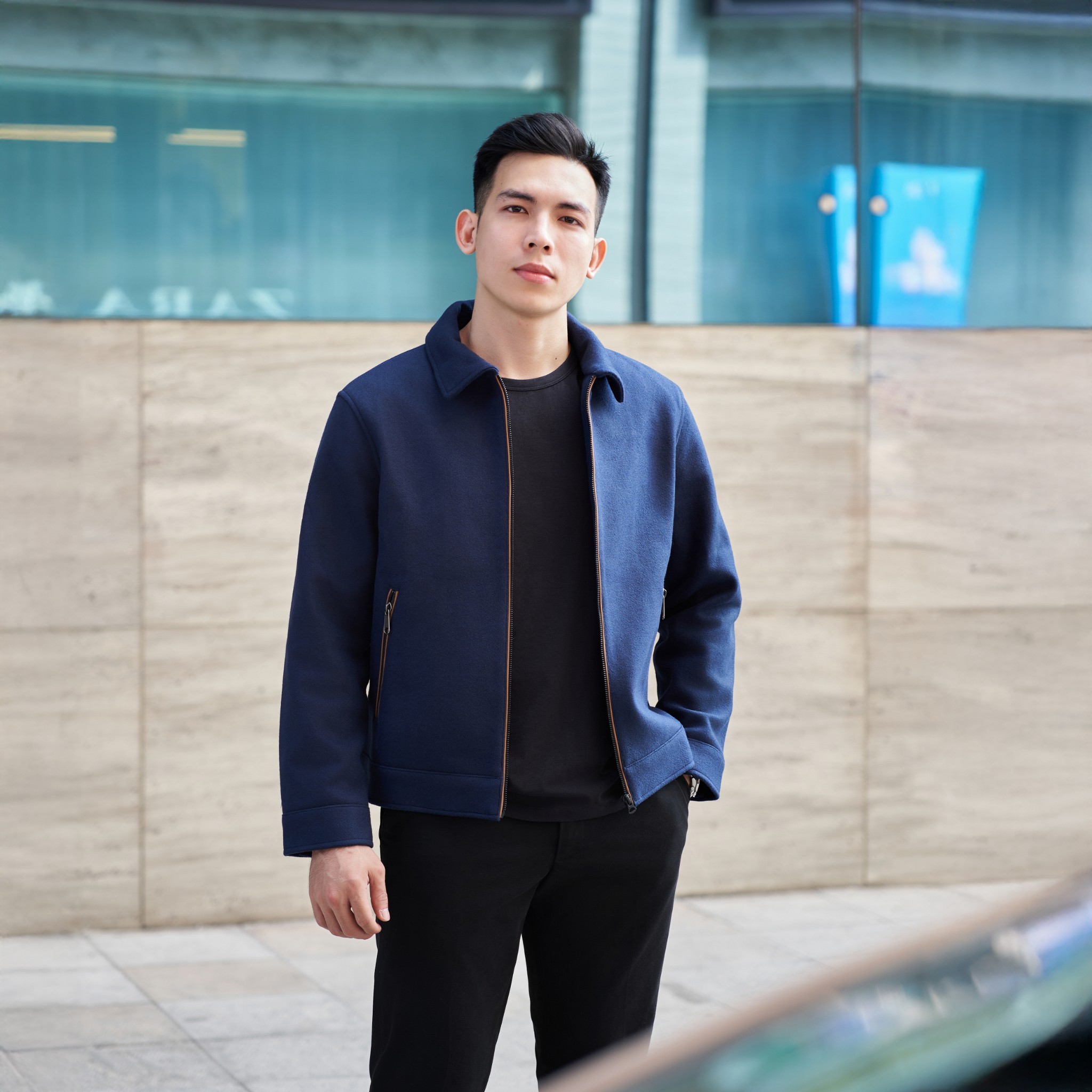 Áo khoác dạ nam Narsis D24027 phong cách trẻ trung, chất liệu giữ ấm tốt.